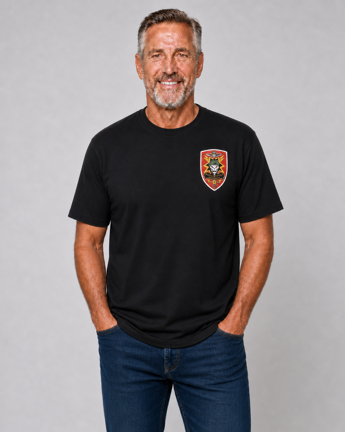 Tshirt, Black W/SOA Red Shield left chest no pocket