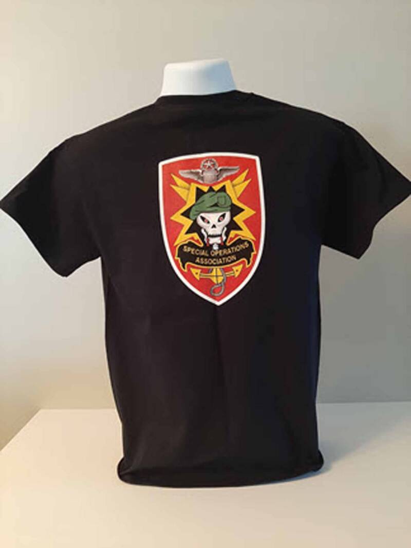 Tshirt, Black W/ SOA Red Shield logo on back W/ Pocket