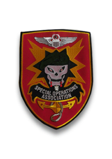 Patch SOA Red Shield logo embroidered 4”  or 9" tall