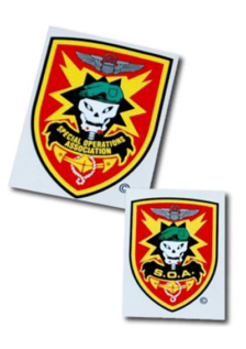 Decal SOA Red Shield logo outside 2 ¼ X 3 ¼ inches