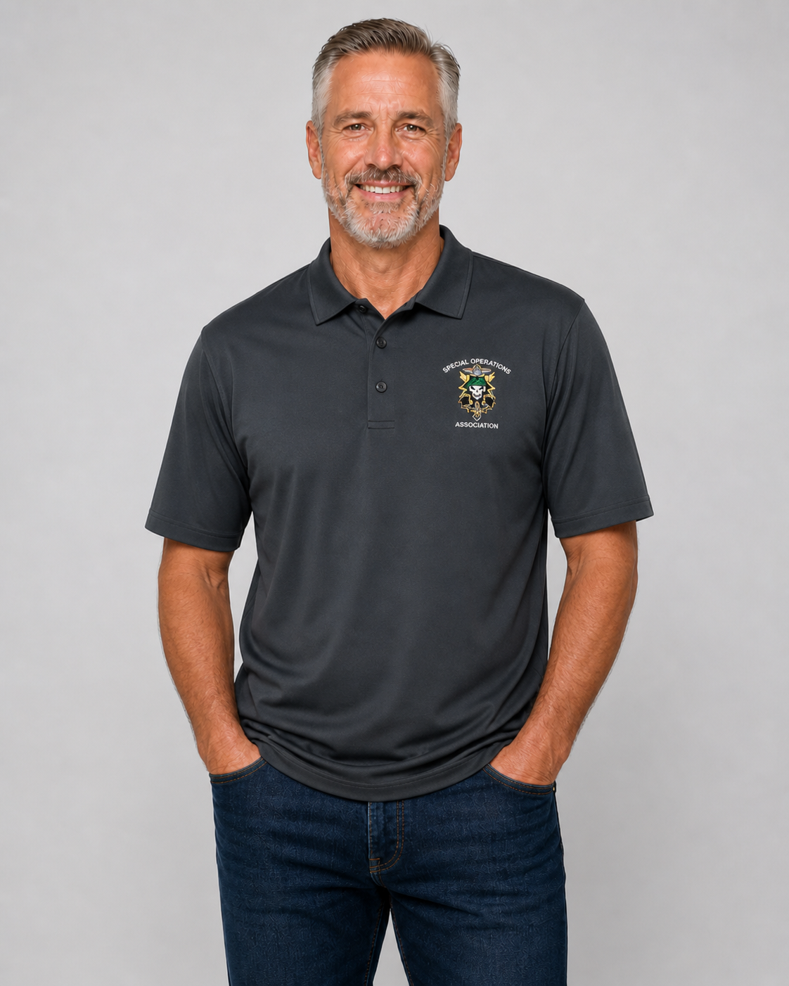 Polo Shirt, Dry fit W/SOA logo Embroidered-Green