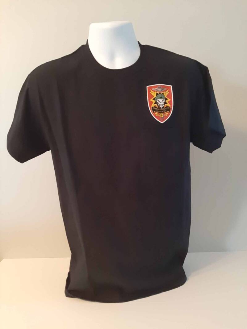 Tshirt, Black W/SOA Red Shield left chest no pocket