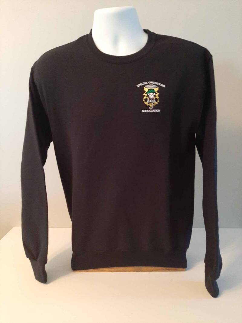 Sweatshirt, black W/SOA logo Embroidered