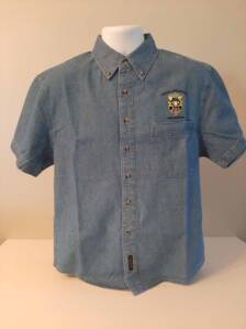Denim Shirt, Short sleeve, W/SOA logo Embroidered