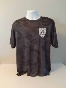 Tshirt Charcoal Camo Cool Dry W/SOA Shield logo left breast