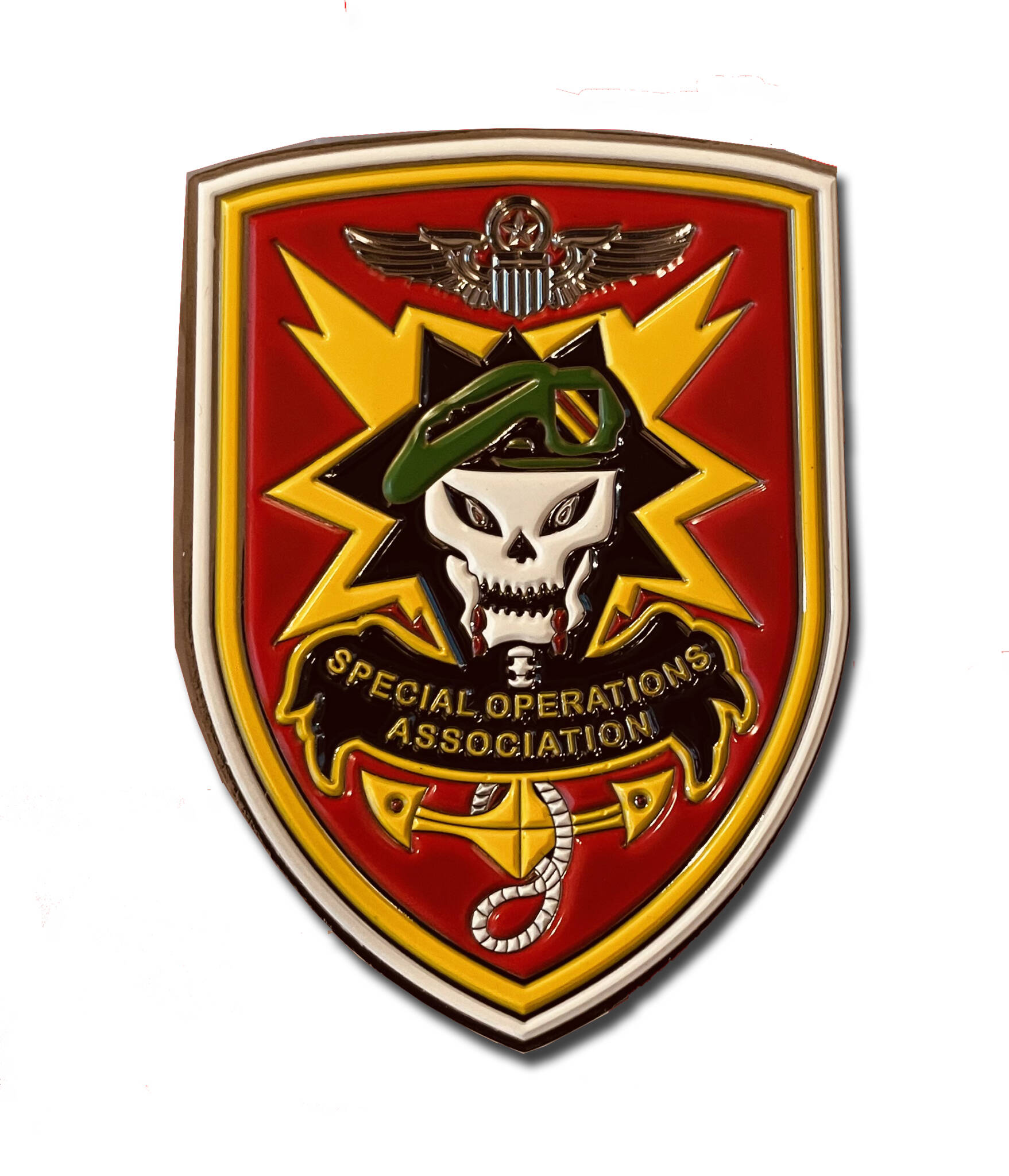 SOA Red Shield Logo 3M Stick On Car Badge SPECIAL OPERATIONS ASSOCIATION
