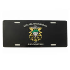 Black SOA License Plate