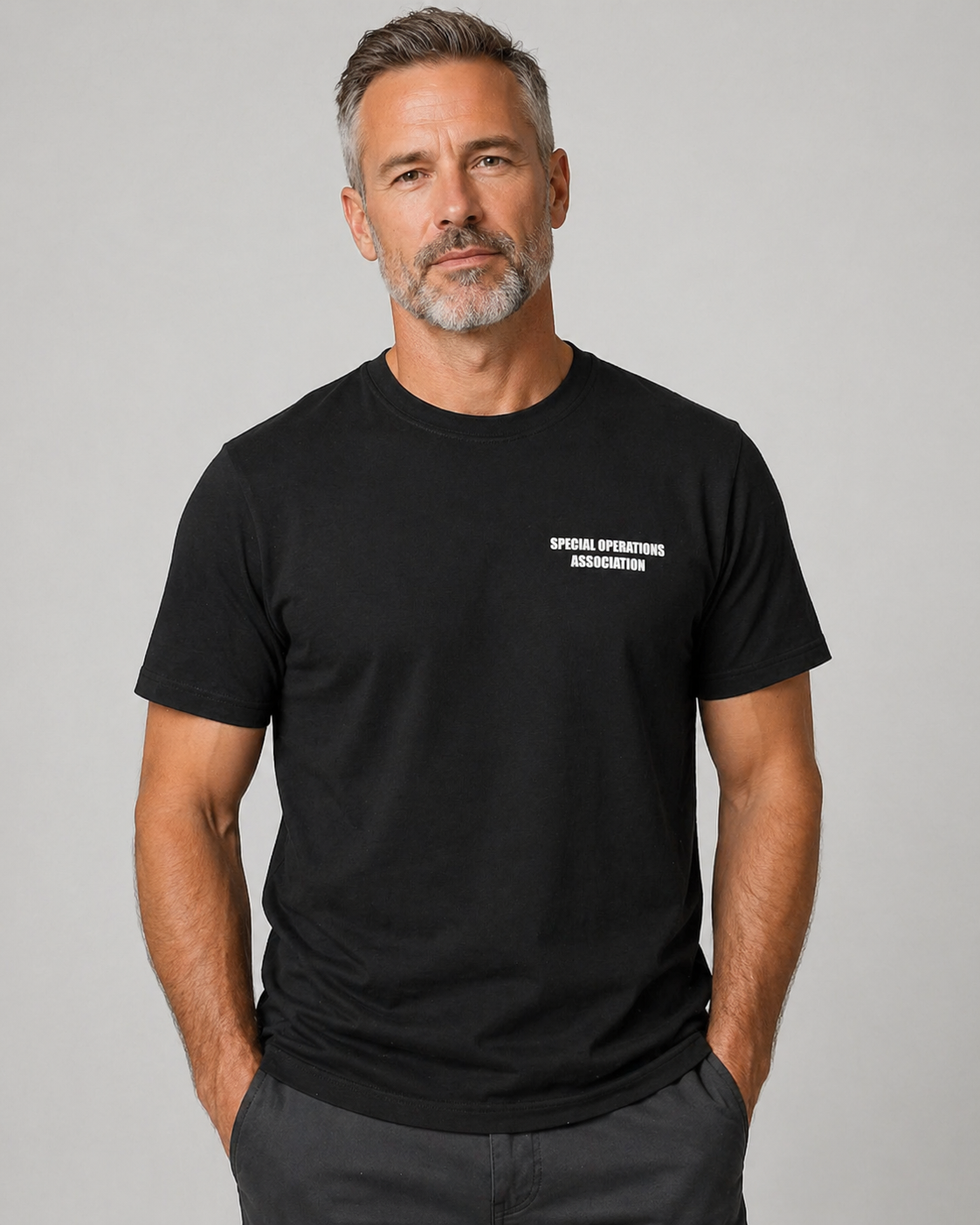 Tshirt, Black SOA WITH LOGO ON BACK  NO POCKET