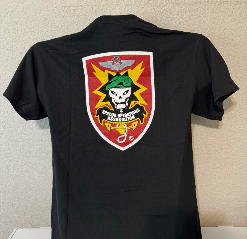 Tshirt, Black SOA WITH LOGO ON BACK  WITH POCKET - Image 2